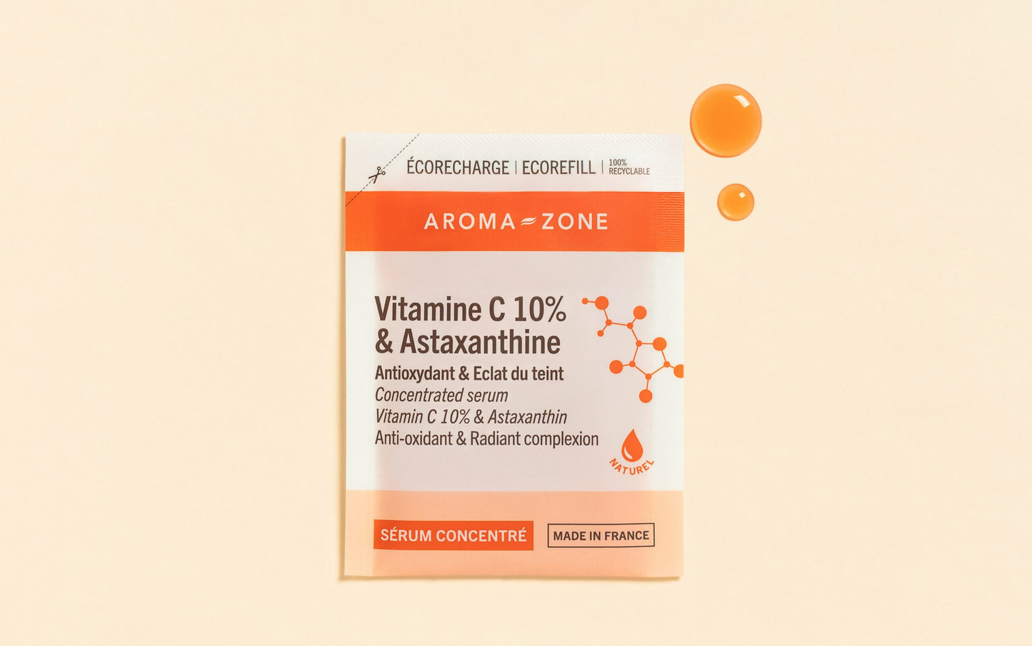 AROMA ZONE - SÉRUM VISAGE CONCENTRÉ VITAMINE C 10% & ASTAXANTHINE ECO-RECHARGE