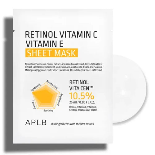 Charger l'image 1 dans la galerie. APLB - RETINOL VITAMIN C VITAMIN E SHEET MASK