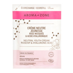 AROMA ZONE - CRÈME NEUTRE JEUNESSE ROSE MUSQUÉE & ACIDE HYALURONIQUE ECO-RECHARGE