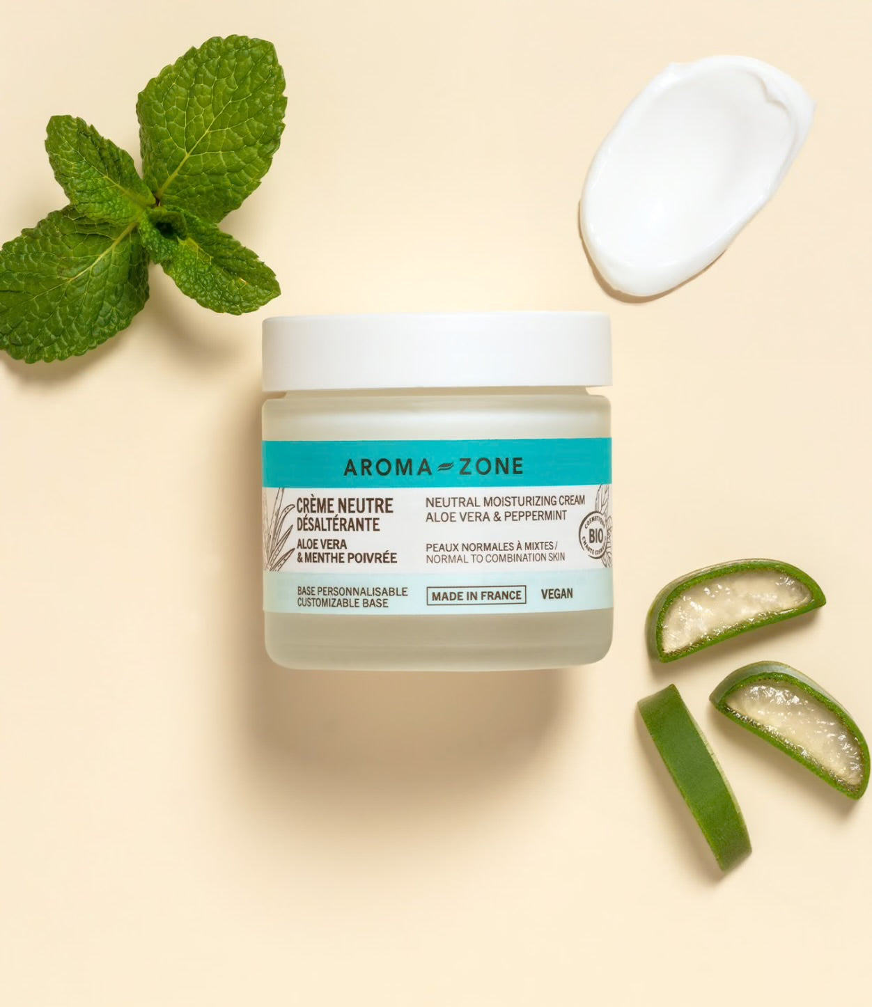 AROMA ZONE - CRÈME NEUTRE DÉSALTÉRANTE A L’ALOE VERA