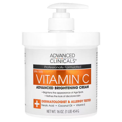 ADVANCED CLINICALS - VITAMIN C ADVANCED BRIGHTENING CREAM - CRÈME ÉCLAIRCISSANTE CORPS & MAINS A LA VITAMINE C