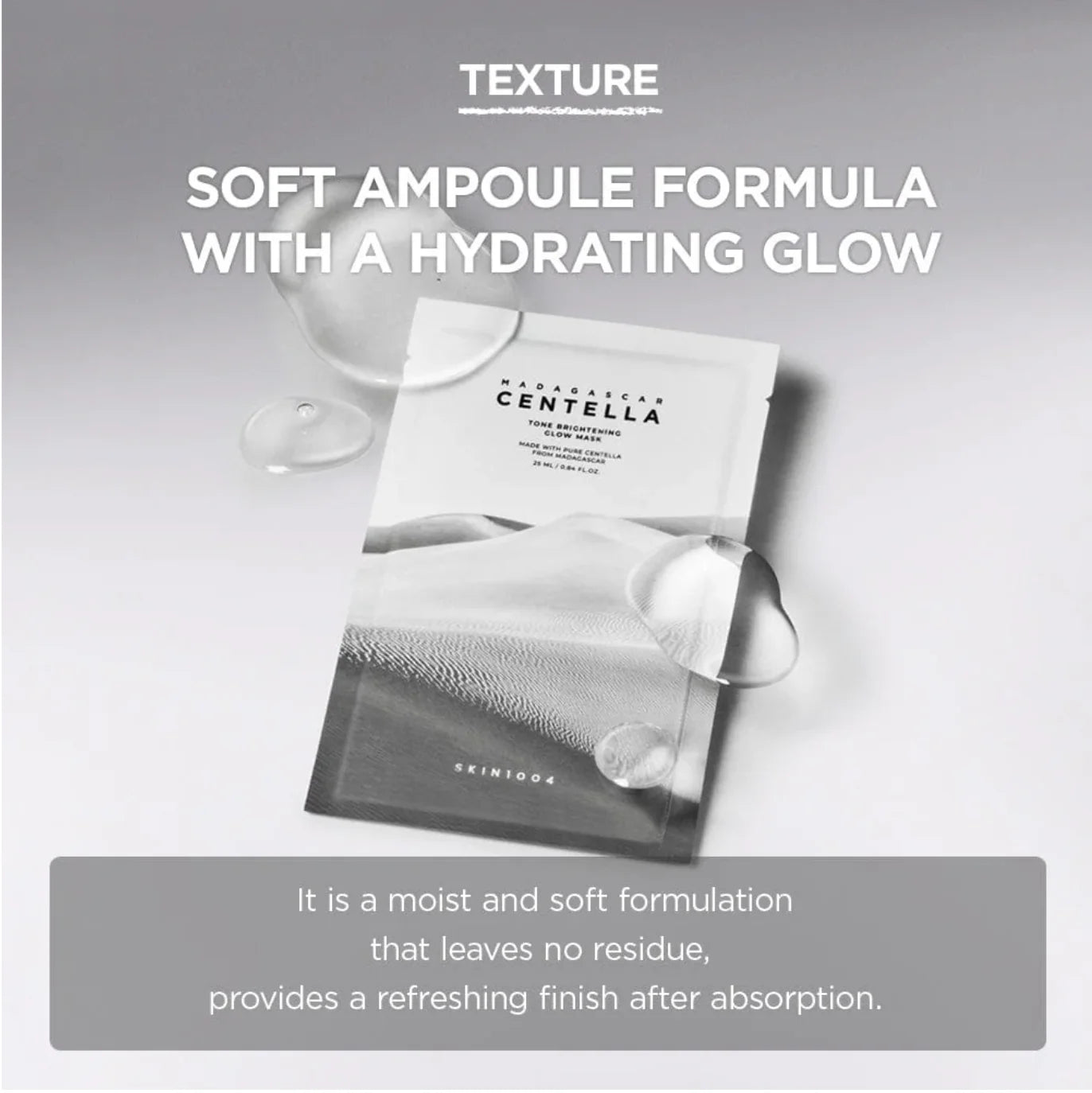 SKIN1004 - MADAGASCAR CENTELLA  - TONE BRIGHTENING GLOW MASK - MASQUE EN TISSU ÉCLAIRCISSANT ET HYDRATANT