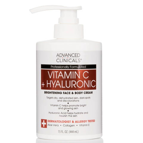 ADVANCED CLINICALS - CRÈME ÉCLAIRCISSANTE CORPS & MAINS A LA VITAMINE C + HYALURONIQUE