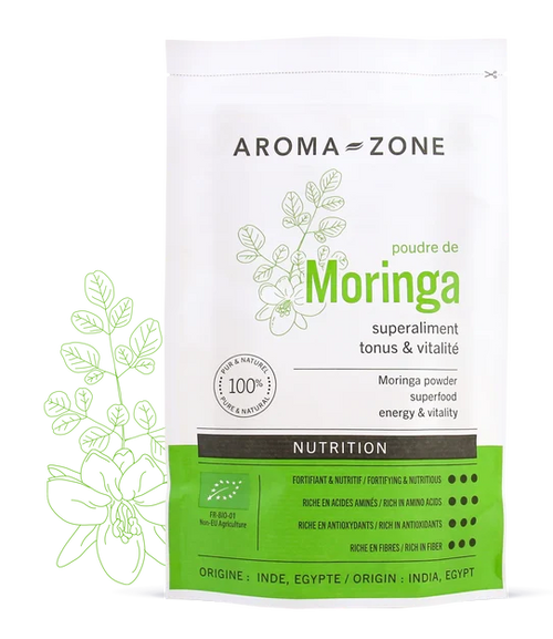Charger l'image 1 dans la galerie. AROMA ZONE - POUDRE DE FEUILLES MORINGA BIO - SUPERALIMENT