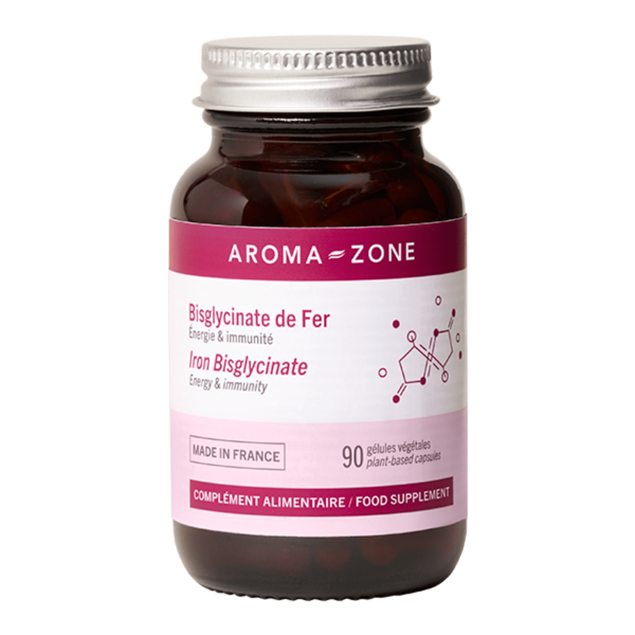 AROMA ZONE - BISGLYCINATE DE FER - 90 GÉLULES - COMPLÉMENT ALIMENTAIRE