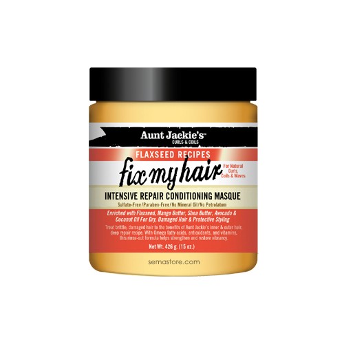 Charger l'image 1 dans la galerie. AUNT JACKIE'S FLAXSEED - FIX MY HAIR !  INTENSIVE REPAIR CONDITIONING MASQUE