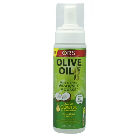 NAMASTE ORS - OLIVE OIL HOLD AND SHINE WRAP SET MOUSSE WITH COCONUT OIL